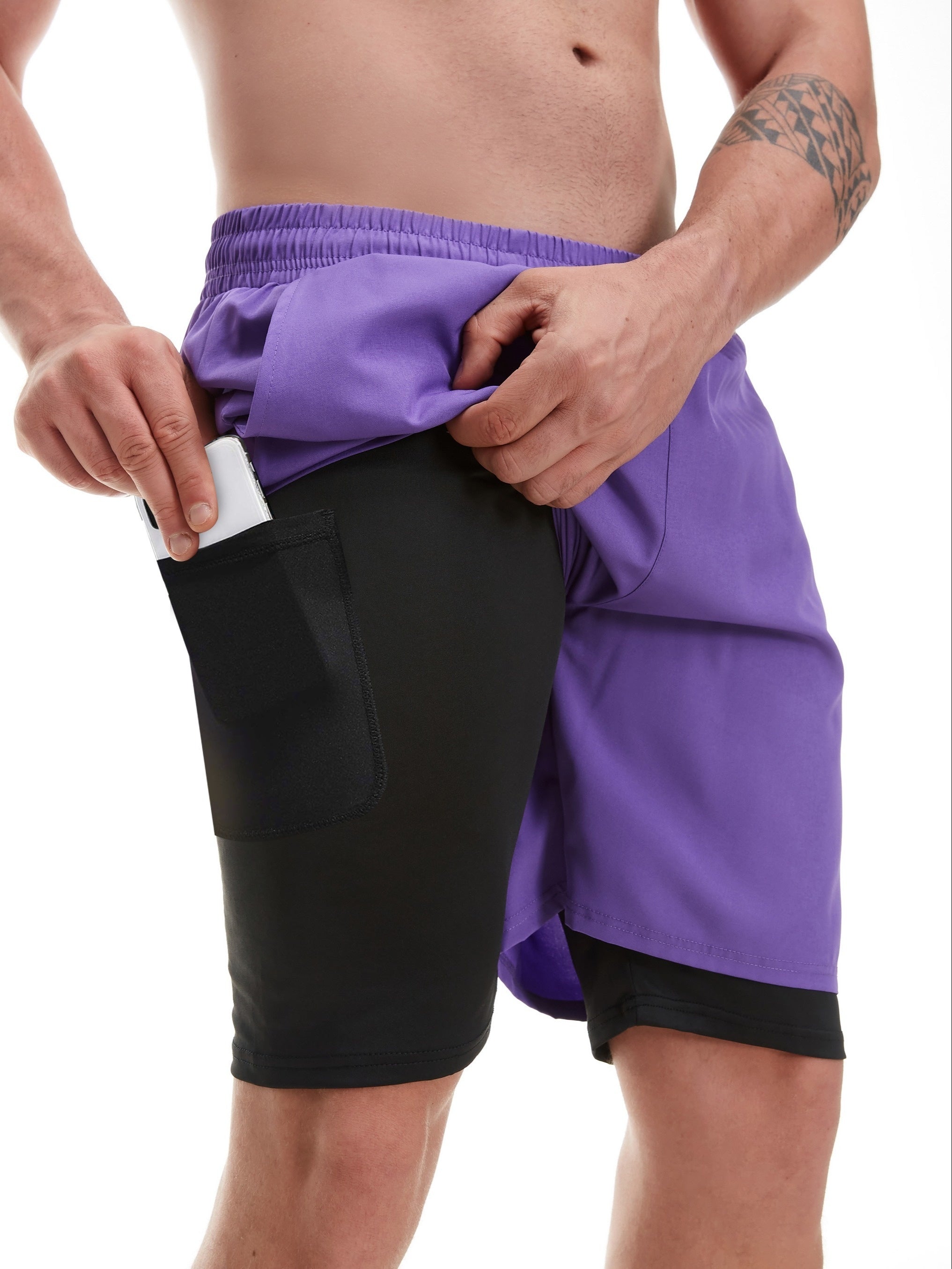 Men's 2-Layer Gym & Running Shorts Quick Dry & Comfortable