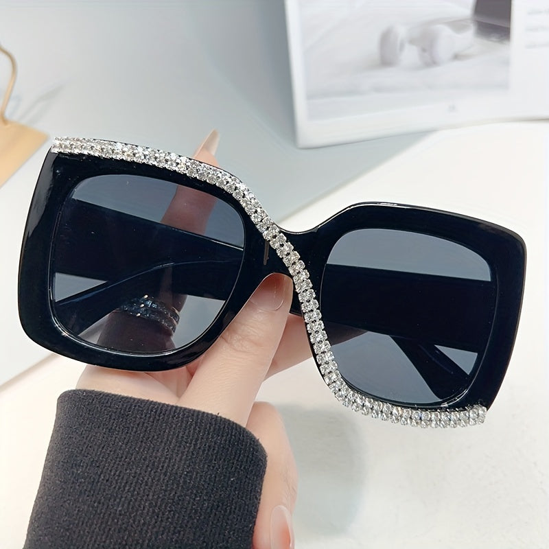 Y2K Rhinestone Square Sunglasses UV400