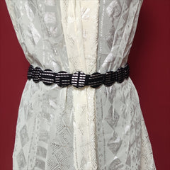 Vintage Hot Stamping Button Wide Waistband for Women