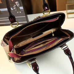 Vintage Floral Embossed Women's Handbag Purple & Green Crossbody Bag