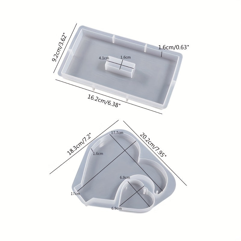 Epoxy Resin Double Heart Photo Frame Mold DIY Crafts Home Decor Tools