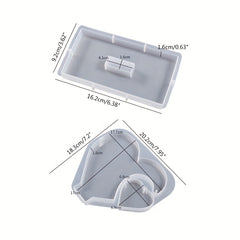 Epoxy Resin Double Heart Photo Frame Mold DIY Crafts Home Decor Tools