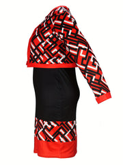Women's Plus Geometric Print Cardigan & Midi Dress Set