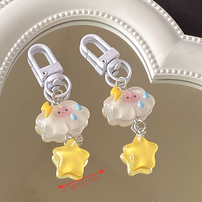 Cartoon Cloud Keychain Pendant for Car Keys Backpacks Wallets
