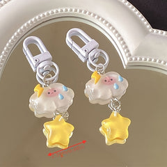 Cartoon Cloud Keychain Pendant for Car Keys Backpacks Wallets