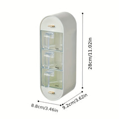 Wall-Mounted Spice Box with Lid, Moisture-Proof, 5-Grid Seasoning Storage