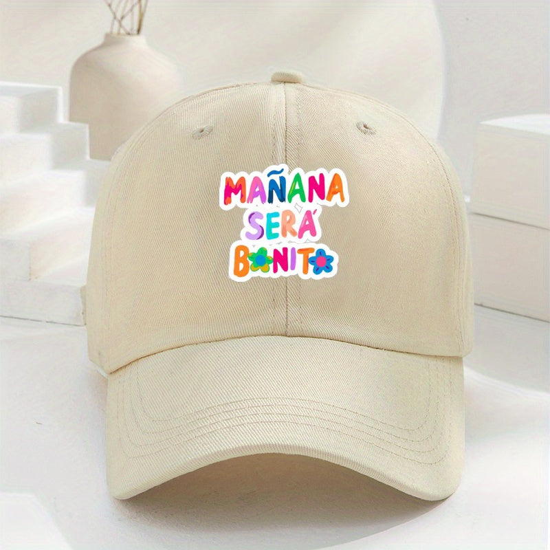 Letter Print Cotton Baseball Cap for Women