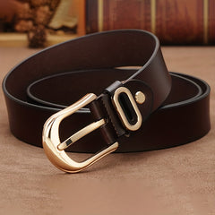 Leather Belt Solid Pin Buckle Casual Belt Unisex Jeans Pants Belt