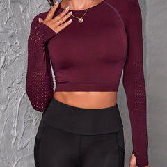 Breathable Crop Top with Cut Out Back for Yoga/Gym