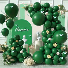 100pcs Dark Green 10 inch Latex Balloons Party Balloon Wreath Accessories