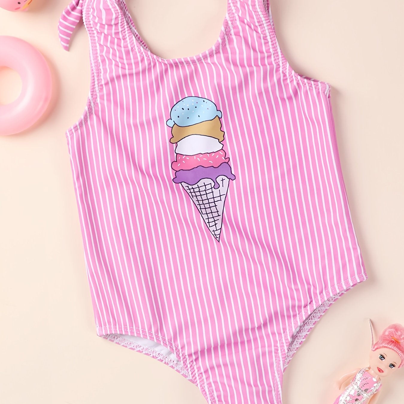 Baby Girls Ice Cream Print Swimsuit Summer Beach Bathing Suit