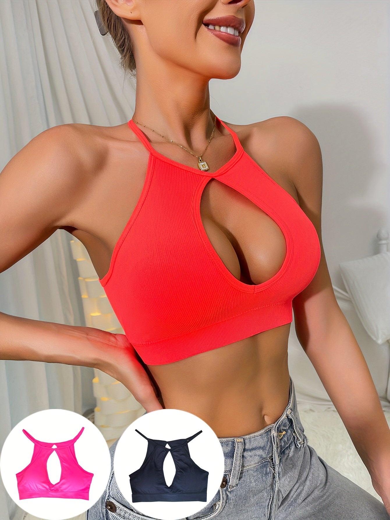 3pcs Wireless Cut Out Intimates Bras Women's Lingerie