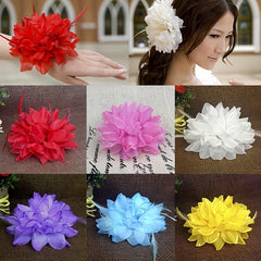 Flower Wrist Pin Feather Hair Tie Wedding Accessories