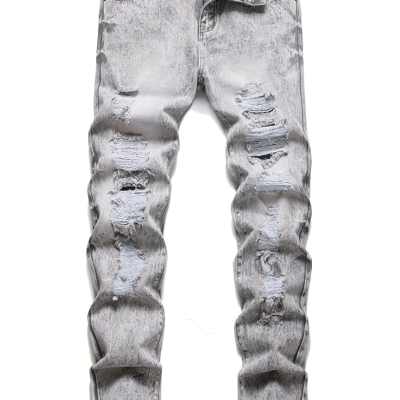 Men's Slim Fit Ripped Jeans Distressed Denim Pants