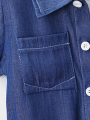 2pcs Baby Boys Denim Shirt & Shorts Set