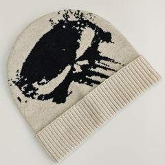 Ghost Face Jacquard Beanie Y2K Elastic Knit Hat Gothic Lightweight Skull Hat