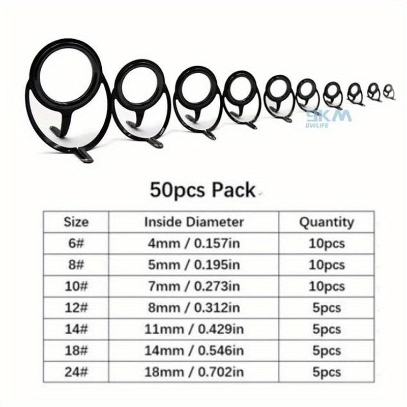 Stainless Steel Fishing Rod Guide Rings 4-38mm 50pcs/100pcs
