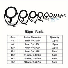 Stainless Steel Fishing Rod Guide Rings 4-38mm 50pcs/100pcs