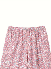 Boho Floral Print Lounge Shorts - High Stretch Waistband