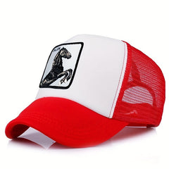 Animal Embroidered Mesh Cap for Men