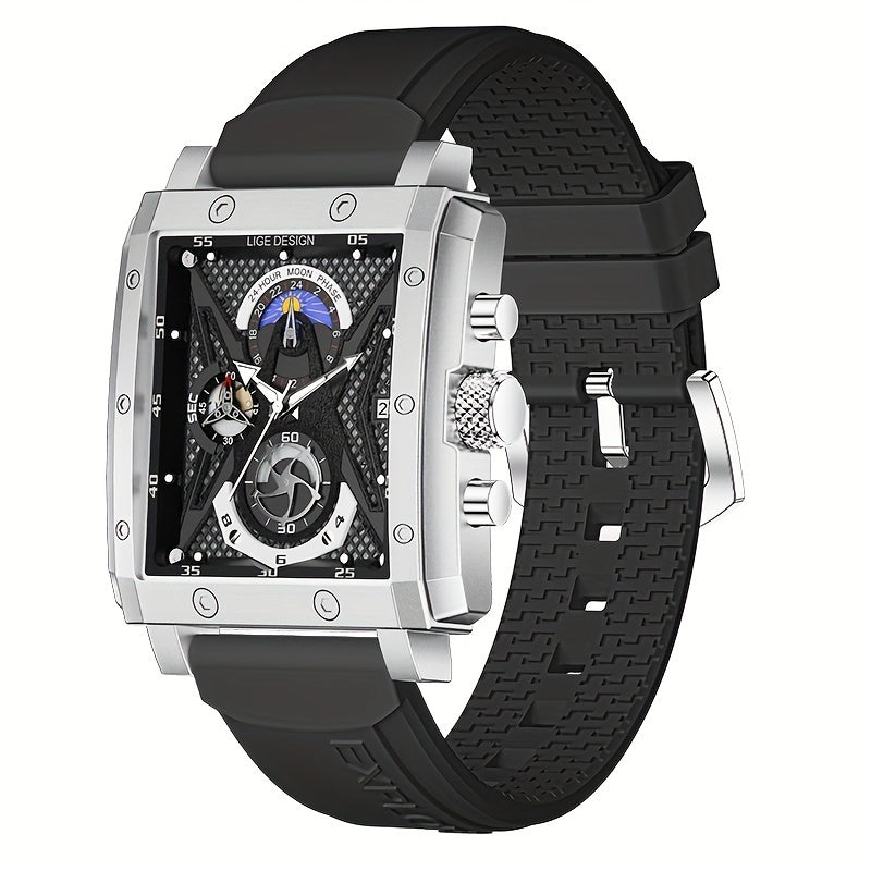 Women's Waterproof Silicone Quartz Watch Chronograph 24 Hour Clock