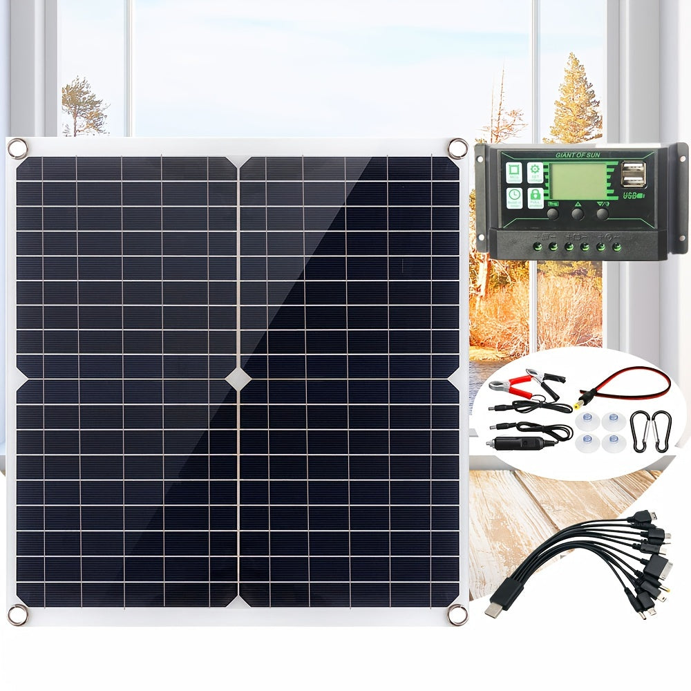 Solar Panel Kit with 12V Controller Module and 2 USB Ports