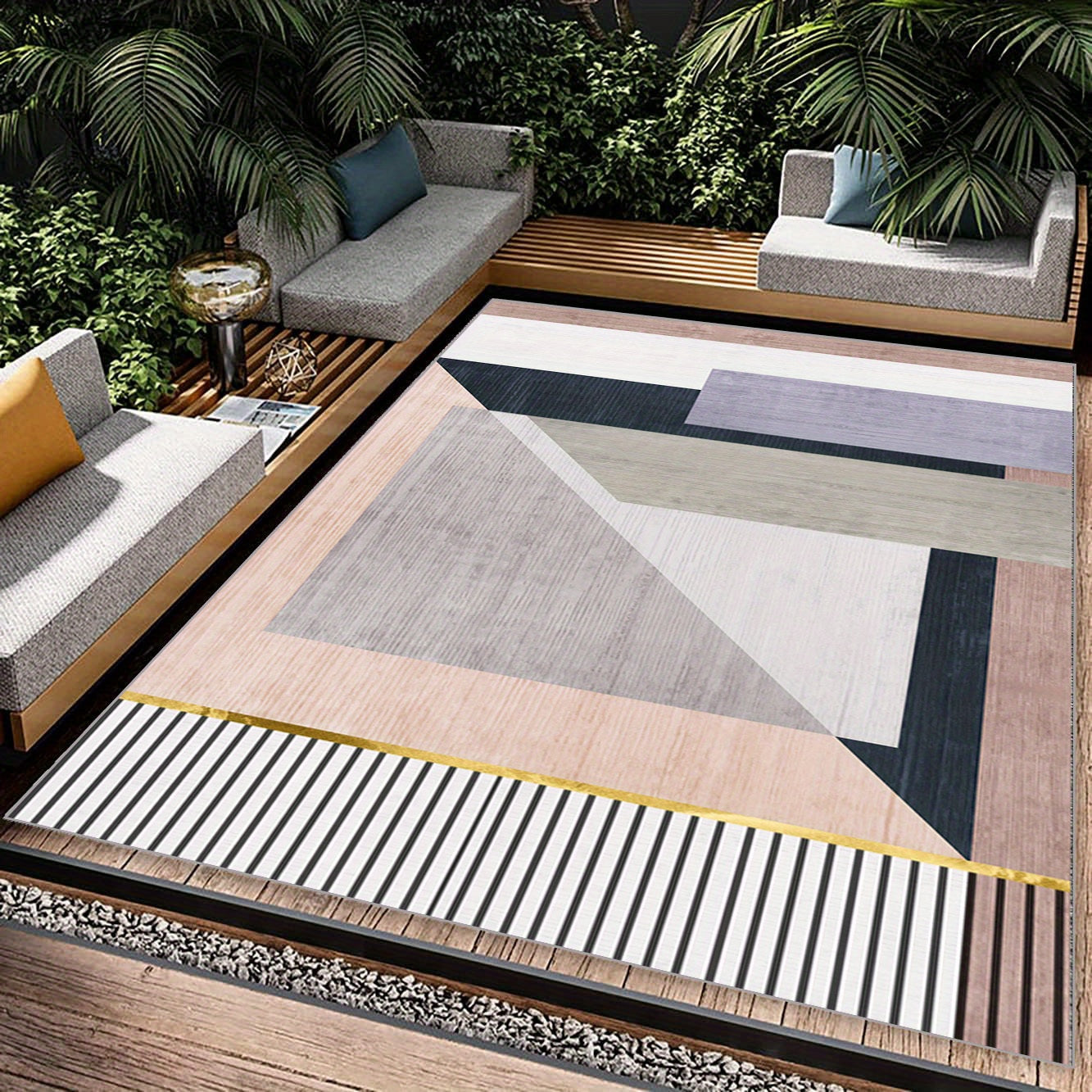 Modern Abstract Non Shedding Area Rug