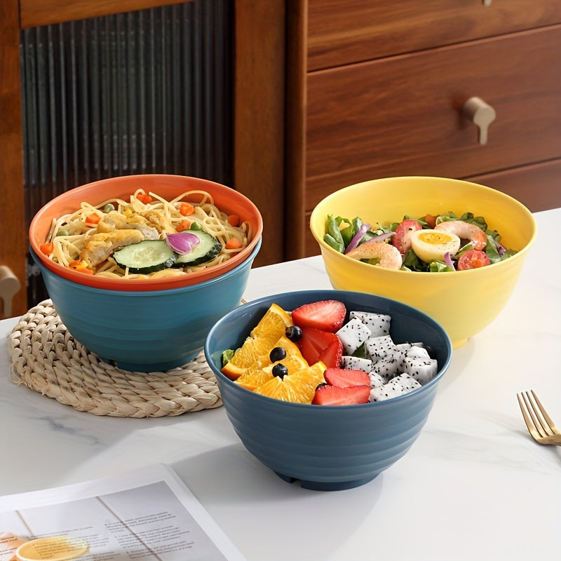 4PCS Plastic Cereal Bowls 30 Oz, Microwave/Dishwasher Safe Salad Soup Rame