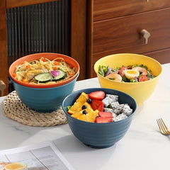 4PCS Plastic Cereal Bowls 30 Oz, Microwave/Dishwasher Safe Salad Soup Rame