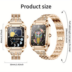 LIGE Crystal Smartwatch for Women - Large Screen, Call Answer, Message Notify