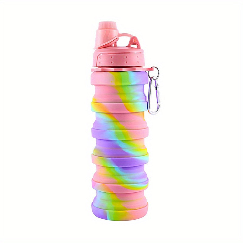 Collapsible Water Bottle Carabiner Leak Proof BPA Silicone Travel Camping Hiking