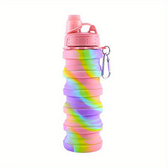 Collapsible Water Bottle Carabiner Leak Proof BPA Silicone Travel Camping Hiking