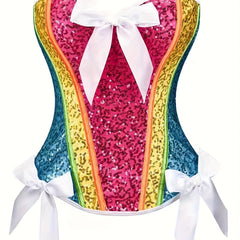 Sequin Strapless Corset Bustier Tummy Control Body Shaper