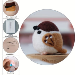 Bird Sparrow Needle Felting Kits for Beginners DIY Wool Felt Animal Crafting Set