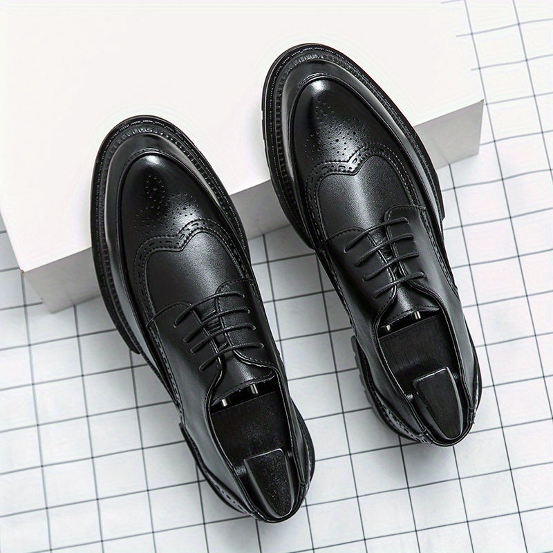 Men's Brogue Wingtip Derby Shoes Lace up Front Dress Shoes