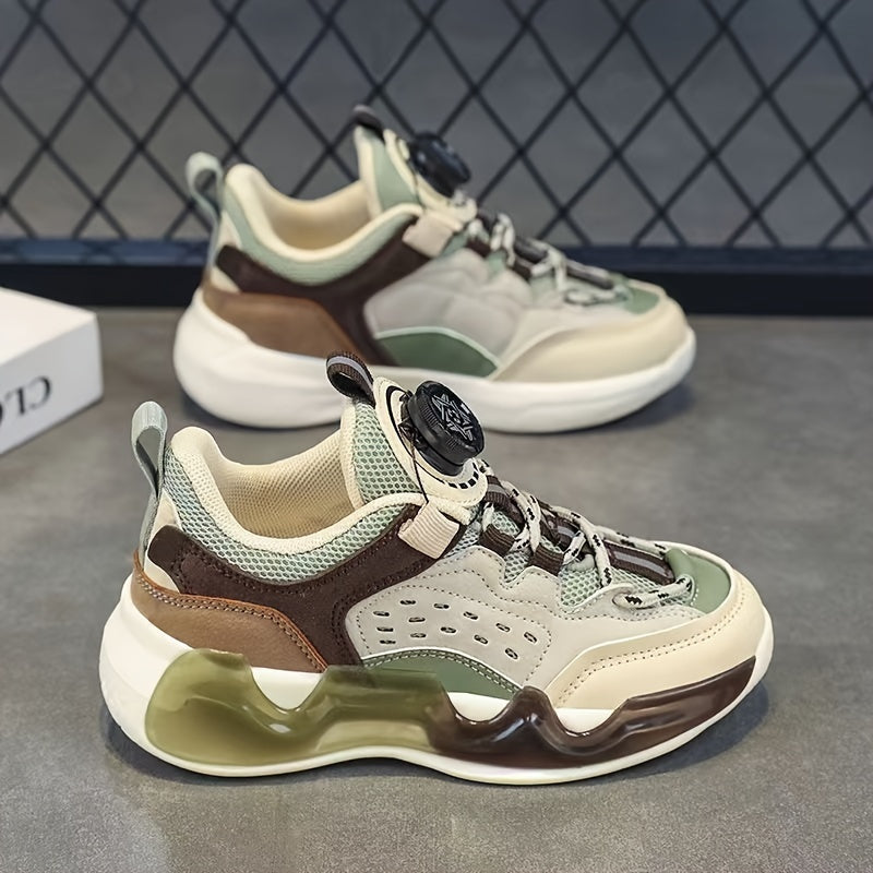 Boys' Basketball Shoes with Rotating Buckle Non Slip Sneakers