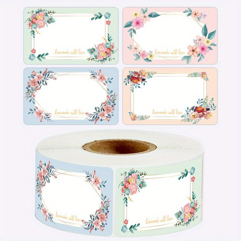 250pcs Flower Seal Stickers Handwritten Blank Label Self adhesive