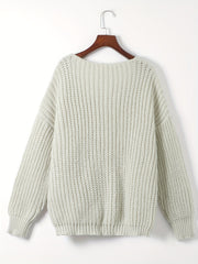 Casual Sweater Women's Solid V Neck Drop Shoulder Pullover Jumper
