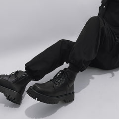 Men's High Top Platform Boots Non Slip Zip Up Shoes