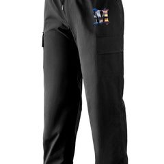 Print Drawstring Cargo Pants Men's Casual Outdoor Straight Leg