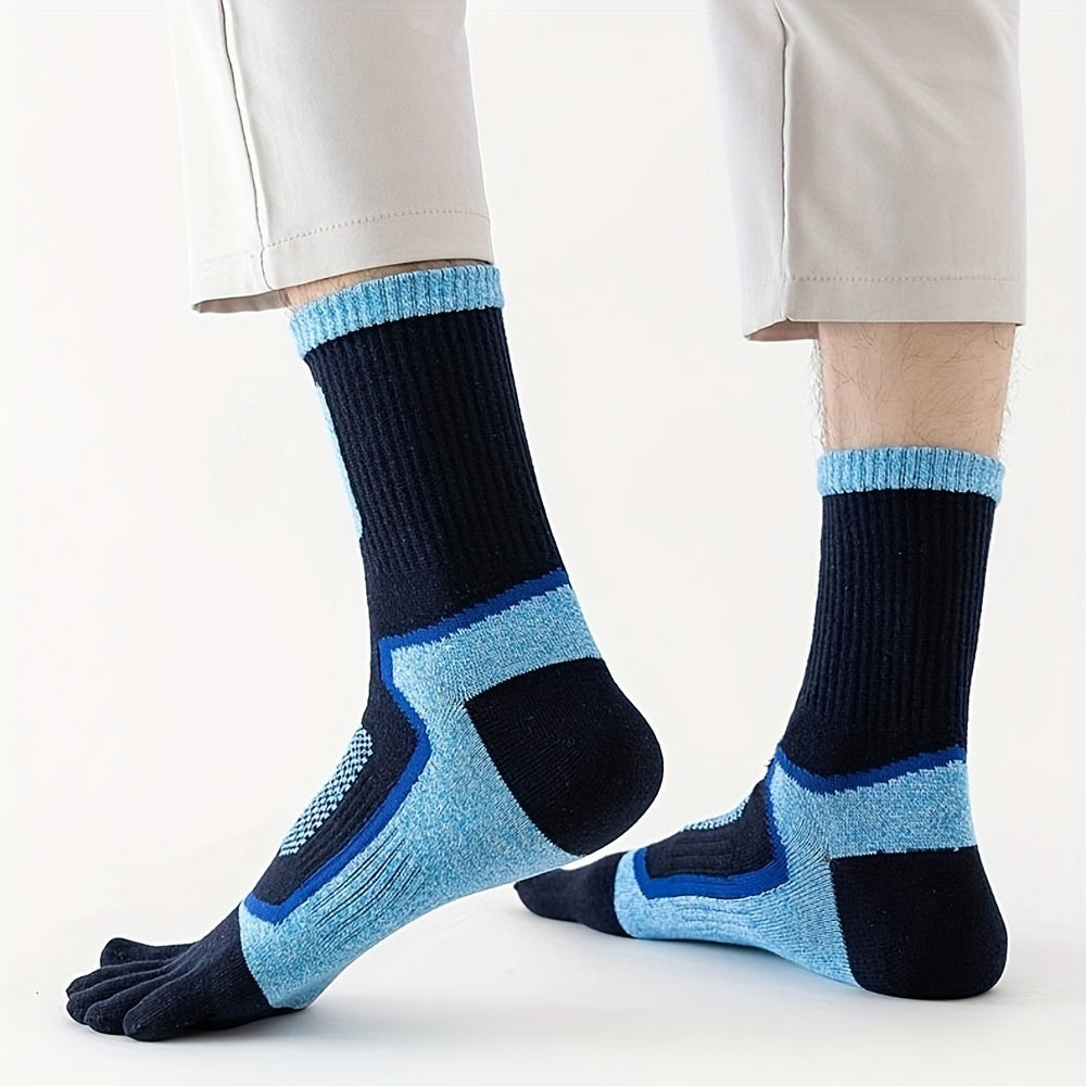 Men's Cotton Mid-calf Five Finger Socks - Outdoor Mountaineering Running