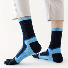 Men's Cotton Mid-calf Five Finger Socks - Outdoor Mountaineering Running