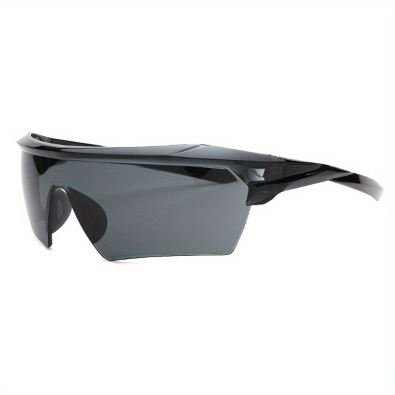 Ombre Lens Shield Sunglasses Semi Rimless Oversized Flat Top Eyewear UV400