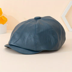 Adjustable Unisex Leather Peaked Cap for Outdoor Sport