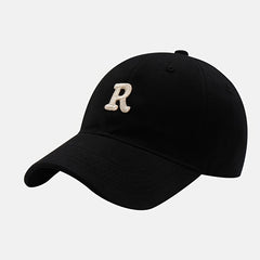 R Embroidery Baseball Cap Solid Sun Hat Lightweight Sports Hat For Women