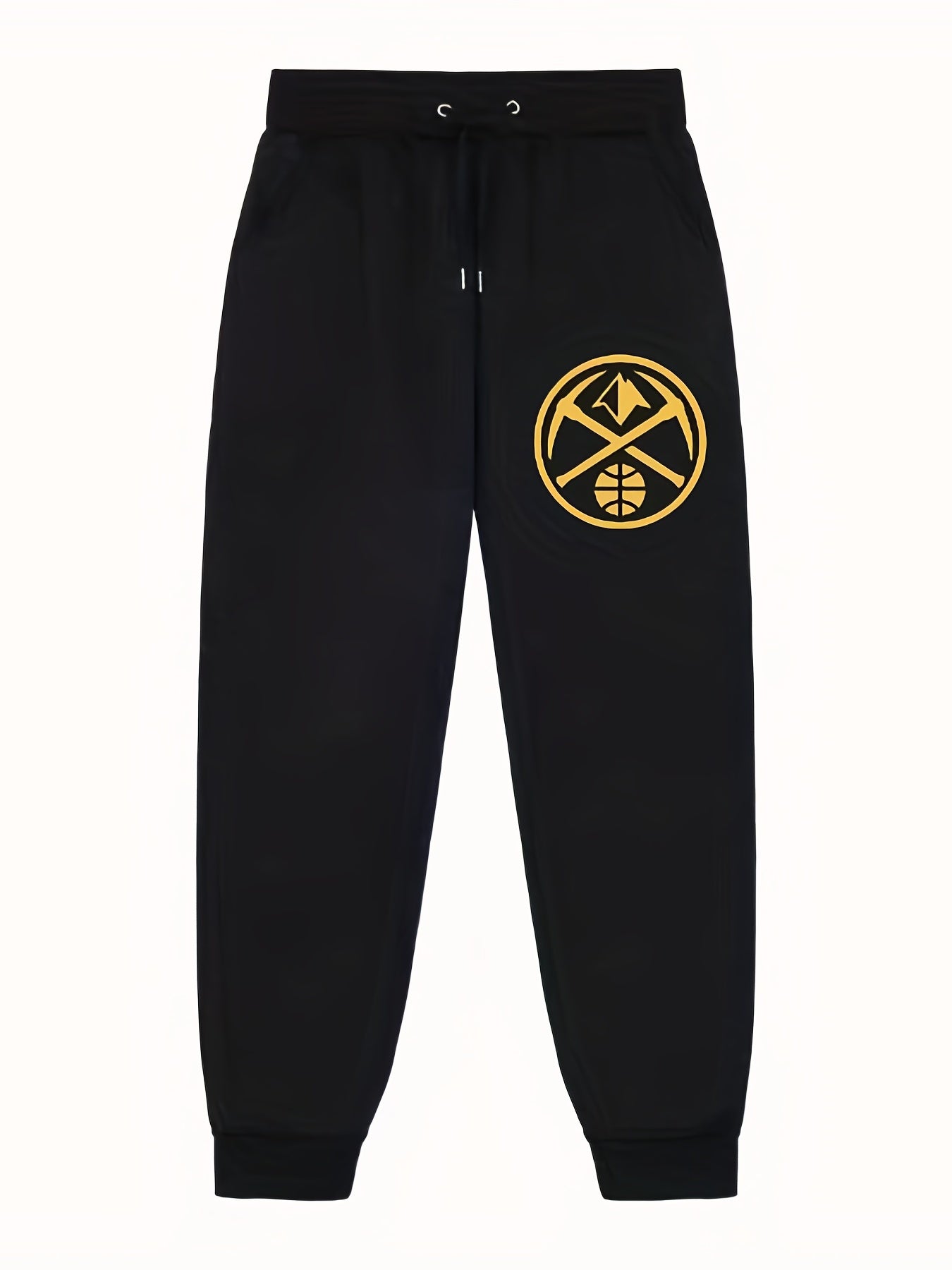 Graphic Print Joggers Men's Casual Loose Fit Waist Drawstring Pants