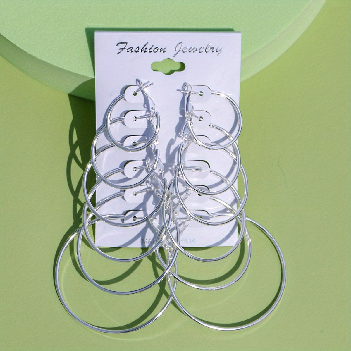 Metal Earrings Set Golden Silver Various Sizes Girls