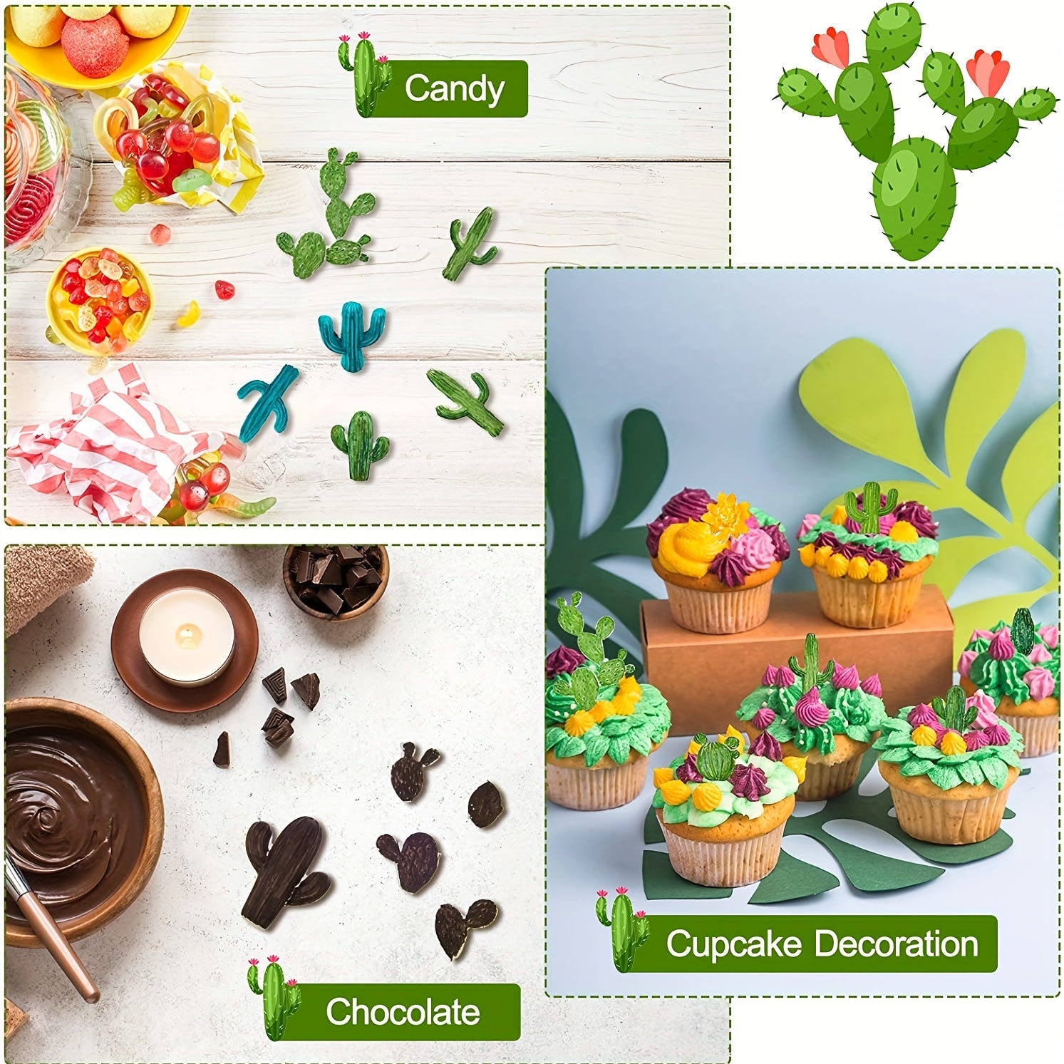 Cactus Silicone Fondant Mold for Cake Decorating