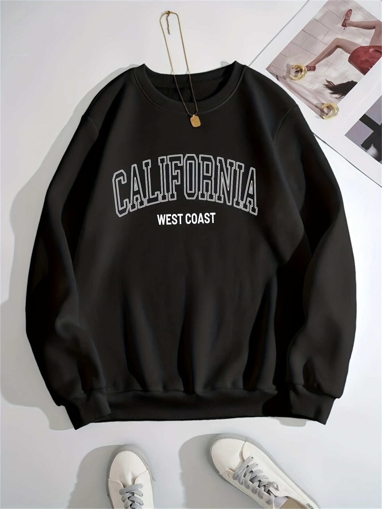 Casual Crew Neck Sweatshirt for Women