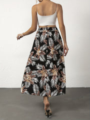 Boho Floral Print High Waist Skirt for Spring & Summer